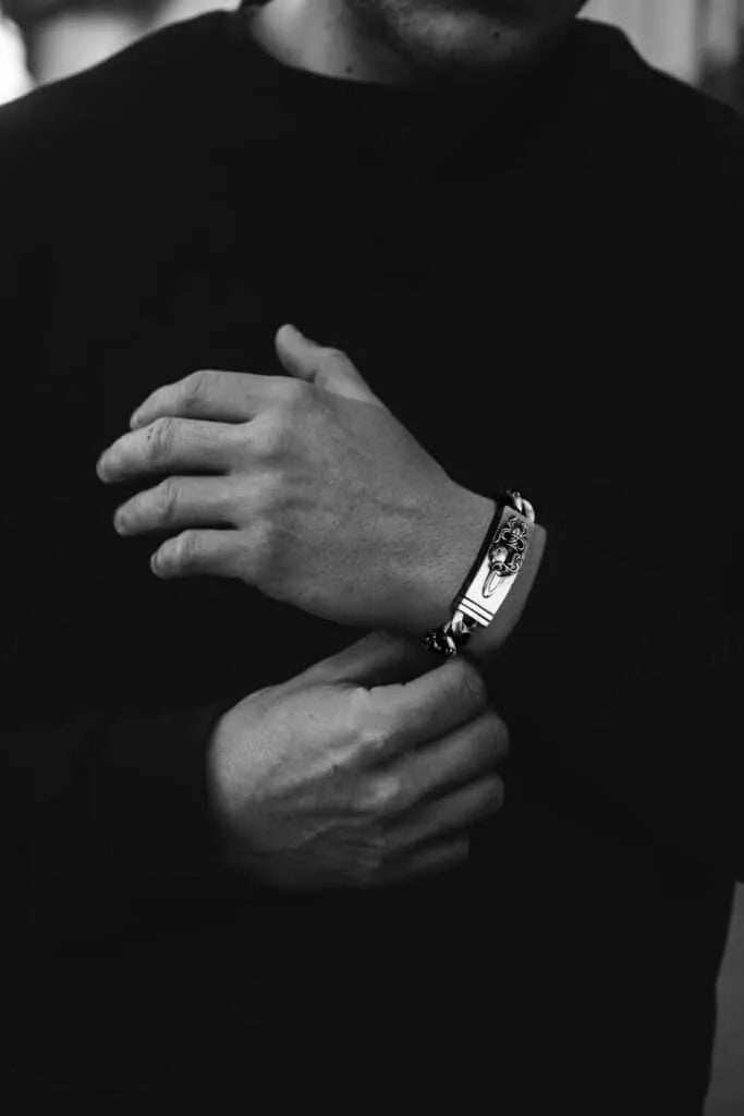 Chrome Hearts DOUBLE ID FANCY LINK BRACELET 8